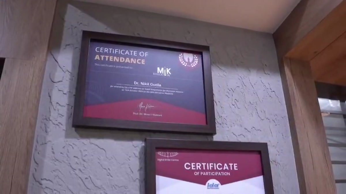 Inside the Roots Dental Care clinic in Althan, Surat